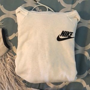 blue & white wash nike hoodie
